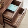 CFGH6FDF Bedroom Two Drawer Nightstand, Brown Bedroom Organizer, Furniture Vintage Living Room Storage Sideboa Side(Large) view 3