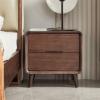 CFGH6FDF Bedroom Two Drawer Nightstand, Brown Bedroom Organizer, Furniture Vintage Living Room Storage Sideboa Side(Large) view 4