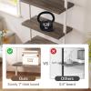 Airynee Ladder Bookshelf, 4 Tier Book Shelf with Rattan Cabinet, Wall Mount Bookshelves and Bookcases with Metal Frame, Anti Dump, Tall Bookcase for Living Room, Home Office, Bedroom Gray 4pcs view 3