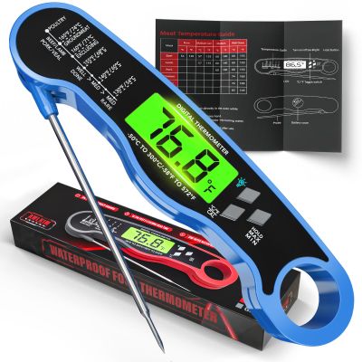AWLKIM Meat Thermometer Digital, Instant Read Food Thermometer, Blue
