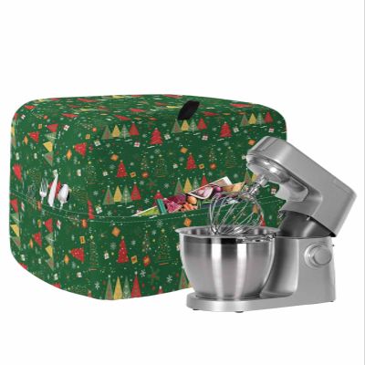 Green Christmas Stand Mixer Cover with Storage Pocket, Red Yellow Xmas Tree Snowflake Gifts Waterproof Kitchen Mixer Covers, Kitchen Appliance Dust Cover Compatible with 6-9 Quart Mixers