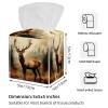 2 Pack Tissue Box Cover Square, Forest Deer Leather Tissue Case Holder Facial Paper Organizer Dispenser Decorative for Tabletop Night Stands Desk Bathroom Kitchen Car Office Home Decor view 3