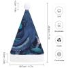 Ouyniei Blue Octopus Tentacles Illustration Christmas Hat for Adults Unisex Comfort Santa Hats Plush Xmas Hat for New Year Festive Holiday Party Headwear view 2