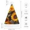 Ouyniei Plants Theme Sunflower Christmas Hat for Adults Unisex Comfort Santa Hats Plush Xmas Hat for New Year Festive Holiday Party Headwear view 2