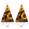 Ouyniei Plants Theme Sunflower Christmas Hat for Adults Unisex Comfort Santa Hats Plush Xmas Hat for New Year Festive Holiday Party Headwear view 3