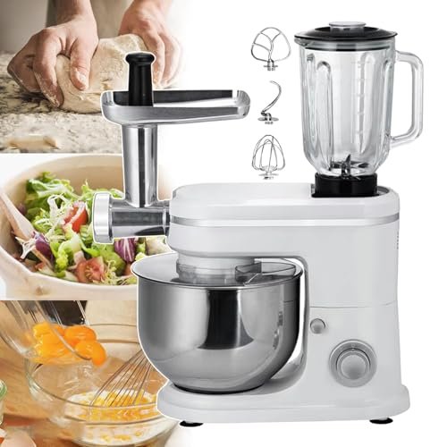 3-in-1 1500W Multifunctional Food Processor with 6L Blender, Professional Stand Mixer & Mincer, Juicer & Grinder for Pasta, Vegetables, Smoothies & Cooking