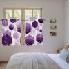 Liremdnso Purple Geometric Kitchen Curtains, Gold White Hexagon Modern Light Filtering Window Curtain Panels, 2Pcs Rod Pocket Window Treatments Set for Study Room Bathroom Bedroom 52x54 Inches view 4