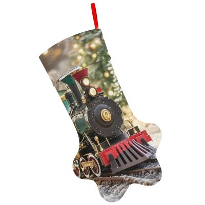 Christmas Train Christmas Stockings,Paw Shape Xmas Stocking Personalized Christmas Stockings Hanging Ornaments Fireplace Hanging Decoration for Mantel Door Window