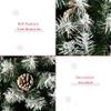 6ft Unlit Fir Artificial Christmas Tree Snow-Dusted with Realistic Branches 61 Pine Cones 800 Tips Low Maintenance Festive Decor view 3