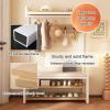 STCERY 4-in-1 Hall Tree with Bench and Shoe Storage, Freestanding Coat Rack with Hanging Rod and Hook, Mudroom Storage Organizer for Entryway Bedroom(Wood 1,60cm/23.6in) view 2