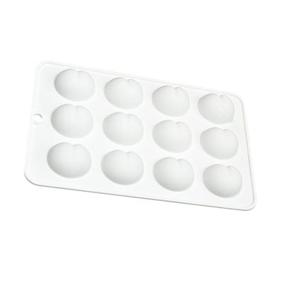 3-Pack Peach Silicone Mold 12-Cavity Baking Pan for Cake Chocolate Jello Dessert Making Flexible Reusable