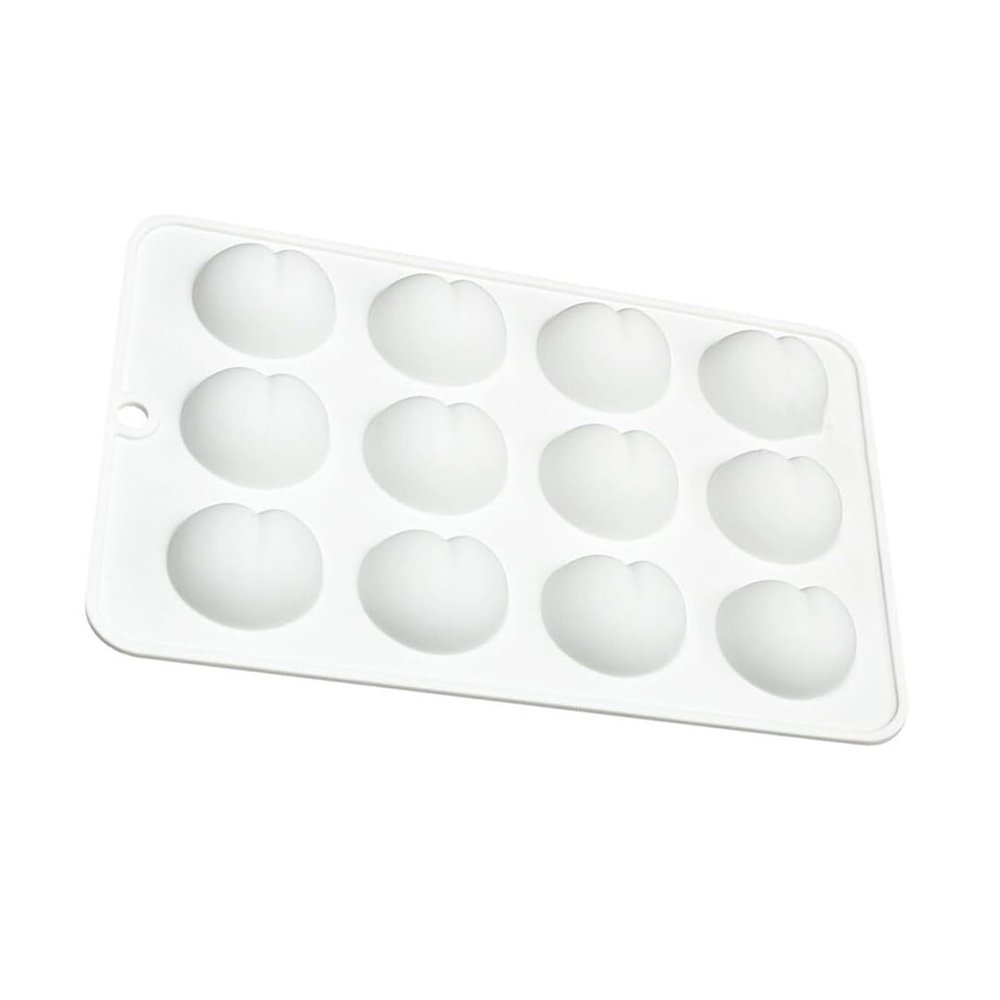 3-Pack Peach Silicone Mold 12-Cavity Baking Pan for Cake Chocolate Jello Dessert Making Flexible Reusable
