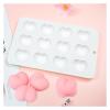 3-Pack Peach Silicone Mold 12-Cavity Baking Pan for Cake Chocolate Jello Dessert Making Flexible Reusable view 3