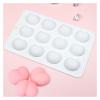 3-Pack Peach Silicone Mold 12-Cavity Baking Pan for Cake Chocolate Jello Dessert Making Flexible Reusable view 4