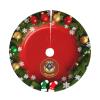1st Light Armored Reconnaissance Battalion Christmas Tree Skirt Christmas Decorations Soft Red Green Christmas Decor Mat for Xmas Holiday Decorations 36" view 2
