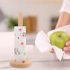 Beech Vertical Paper Towel Roll Holder Stand with Flat Base view 2