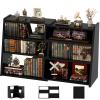 Armocity Expandable Bookshelf, Short Corner Bookshelf for Small Spaces, Small Ladder Book Shelf, Extendable Wood Narrow Bookcase for Living Room, Bedroom, 4 Tier, Black view 1