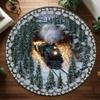 3D Illusion Christmas Round Rug Holiday Optical Print Carpet for Living Room, Bedroom & Entryway | Non-Slip Festive Floor Mat with Santa Home Decor (Winter Express) view 1