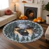 3D Illusion Christmas Round Rug Holiday Optical Print Carpet for Living Room, Bedroom & Entryway | Non-Slip Festive Floor Mat with Santa Home Decor (Winter Express) view 4