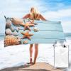 ZERAOKE Microfiber Beach Towel for Adults & Kids, Beach Theme Seashells, Sand Free Beach Towel Oversized Quick Dry Absorbent Lightweight Beach Blanket Bath Towel for Women & Girls, 31.5x63 Inch view 1