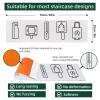 15 Pieces Stair Treads for Wooden Steps Outdoor Cartoon Socket Sign, 8" X 30" Stairs Carpet Treads, Safety Non Slip Staircase Runner Carpet for Kids Elders and Pets view 4