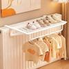 Adjustable Iron Radiator Towel Rail Holder, No Drill, Telescopic Arms, Organize Towels & Bathroom Utensils, White, 60x21cm/24x8in Strong & Space-Saving Solution view 1