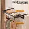 Adjustable Iron Radiator Towel Rail Holder, No Drill, Telescopic Arms, Organize Towels & Bathroom Utensils, White, 60x21cm/24x8in Strong & Space-Saving Solution view 3