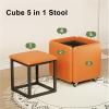 SoOSSN Seating Cube 5 in 1 Stool Stackable Sofa Chair Stool with Swivel Casters Movable Footstool(F,45cm) view 4