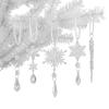 10 Pcs White Christmas Ornaments Christmas Tree Decorations Acrylic Crystal Hanging Set for Xmas Holiday Home Party Supplies view 1