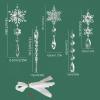 10 Pcs White Christmas Ornaments Christmas Tree Decorations Acrylic Crystal Hanging Set for Xmas Holiday Home Party Supplies view 2