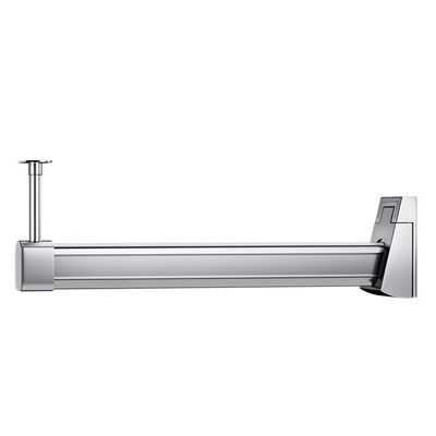 Closet Rod Wardrobe Garment Rack Support Rod, Heavy Duty L-Shaped Shower Rail Bracket with Complete Kit, Pole for Kitchen(Silver,76cm)