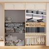 Closet Rod Wardrobe Garment Rack Support Rod, Heavy Duty L-Shaped Shower Rail Bracket with Complete Kit, Pole for Kitchen(Silver,76cm) view 2