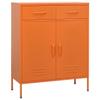 Owoxanthellate Orange Metal Storage Cabinet 31.5x15.7x40 in Modern Steel Locker Adjustable Shelves for Office Garage Classroom Small Storage Locker Organization view 1