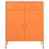 Owoxanthellate Orange Metal Storage Cabinet 31.5x15.7x40 in Modern Steel Locker Adjustable Shelves for Office Garage Classroom Small Storage Locker Organization view 2