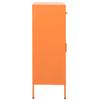 Owoxanthellate Orange Metal Storage Cabinet 31.5x15.7x40 in Modern Steel Locker Adjustable Shelves for Office Garage Classroom Small Storage Locker Organization view 3