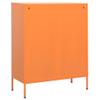 Owoxanthellate Orange Metal Storage Cabinet 31.5x15.7x40 in Modern Steel Locker Adjustable Shelves for Office Garage Classroom Small Storage Locker Organization view 4