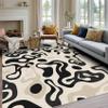 Abstract Rug, 5x8 Area Rugs Beige Grey Black Eclectic Pattern for Living Room, Bedroom, Abstract Home Decor Accessories Indoor Carpet, Non Slip & Machine Washable view 1