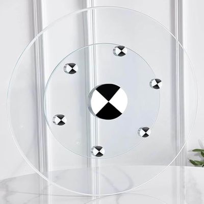360 Rotating Tray Serving Plate, Tempered Glass Lazy Susan Turntable with Swivel Assist System Smooth Spin, Rotating Tray for Family Banquets Dining Table(Size:100cm/40in)