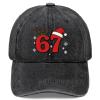 67 Meme Humor Christmas Hat Funny Six Seven 6 7 Holiday Graphic Cap Unisex Festive Winter Cozy Adjustable Embroidered Style Casual Outdoor Gift view 1
