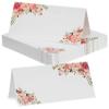 50Pcs Name Cards for Table Setting, Foldable Floral Placecards for Weeding Dinner Party Food Labels Buffet Festival Banquet Seating Cards, Ideal for Food Buffet Wedding Birthday, Floral Design view 1