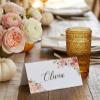 50Pcs Name Cards for Table Setting, Foldable Floral Placecards for Weeding Dinner Party Food Labels Buffet Festival Banquet Seating Cards, Ideal for Food Buffet Wedding Birthday, Floral Design view 3