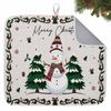 Winter Snowman Christmas Tree Dish Drying Mats for Kitchen Counter,Absorbent Microfiber Dish Drainer Rack Mat Xmas Bell Snowflake Berry Drying Pad for Sinks,Utensils,Countertops,16x18in view 1