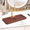 PawwJoy Bamboo Jewelry Dish Organizer with Deer Ornament, Entryway Tray Holder Key Rack for Bracelets Desk Phone Keys, 11.02x4.72x6.69 inch view 2