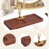 PawwJoy Bamboo Jewelry Dish Organizer with Deer Ornament, Entryway Tray Holder Key Rack for Bracelets Desk Phone Keys, 11.02x4.72x6.69 inch view 3