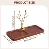 PawwJoy Bamboo Jewelry Dish Organizer with Deer Ornament, Entryway Tray Holder Key Rack for Bracelets Desk Phone Keys, 11.02x4.72x6.69 inch view 4