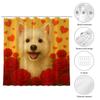 REZHOCH Valentines White Terrier Shower Curtain Durable Waterproof Fabric Cute Dog with Roses Hearts Romantic Pet Art Animal Home Bathroom Decor Love Theme 72x72 with 12 Hooks view 4