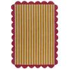 Hand-Tufted Wool Area Rug with Scalloped Edges Plaid Pattern | Soft & Cozy Handmade Accent Carpet for Living Room, Bedroom & Nursery | Decorative Wool Rug (Rust, 5' x 7') view 2