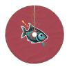 Fish with a Lure Print Christmas Tree Skirt Xmas Mat for Holiday Party Events Home Living Rooms Decor view 1