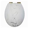 WERTGHJ Marble Texture Toilet Seats Cover,Type Universal Slow-Close Buffer Lid view 1