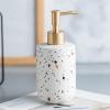 Beautiful 370ml Ceramic Lotion Soap Dispenser Refillable Pump Bottles for Bathroom, Countertop Bathroom Decor view 3